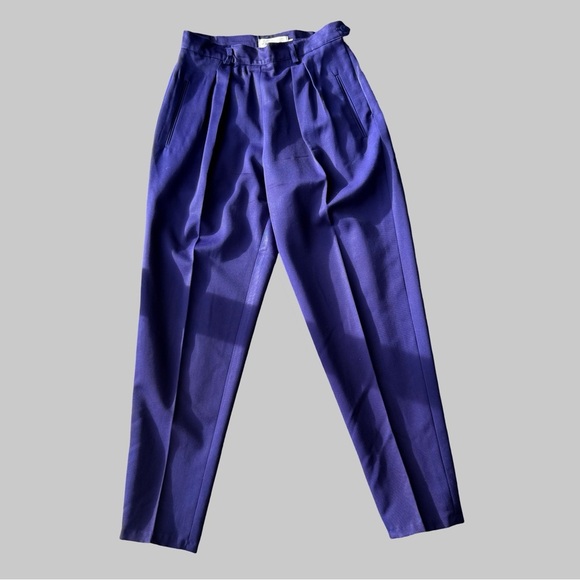 Vintage Vertigo Pour La Ville Pure Wool High Waist Pleated Front Trouser Pants - Picture 1 of 13
